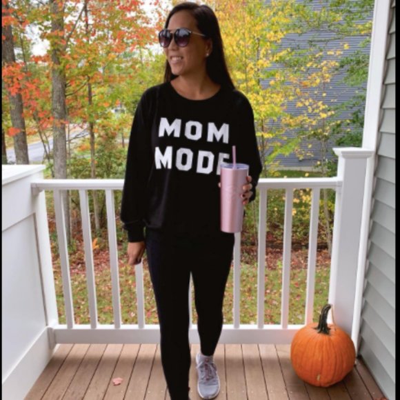 Tops - Mom Mode Women's Crewneck Sweatshirt Long Sleeve Raglan Terry Casual